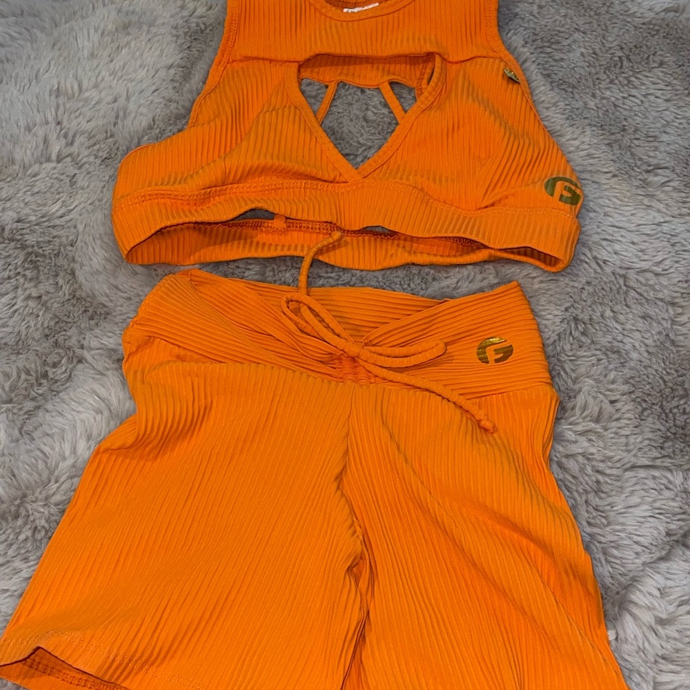 Vibrant Orange Ribbed Top